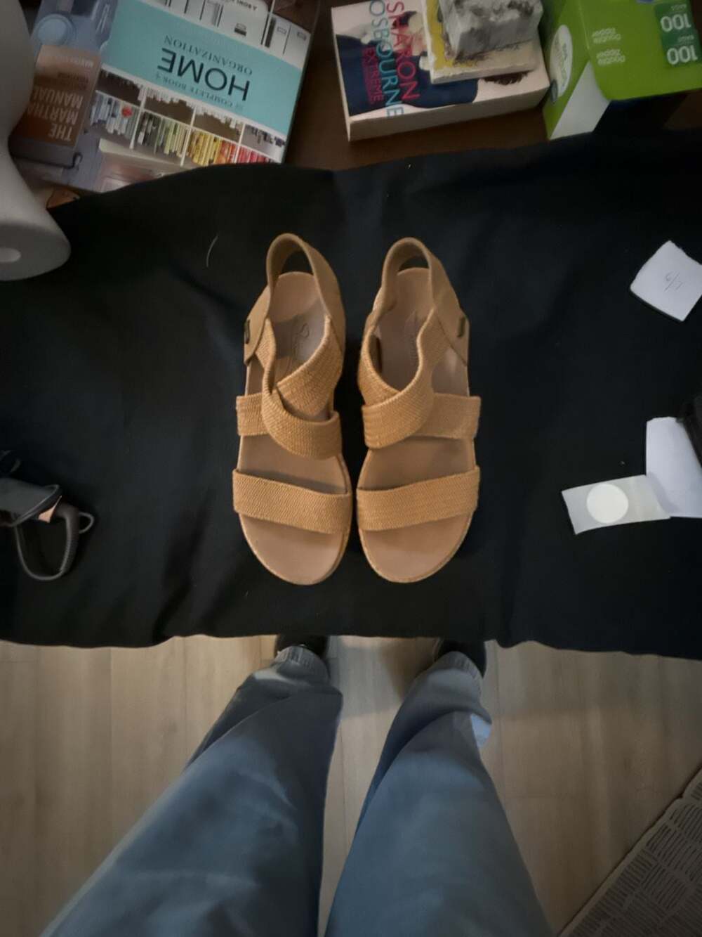 Skechers BOBS Desert Kiss Low Wedge Sandal Tan